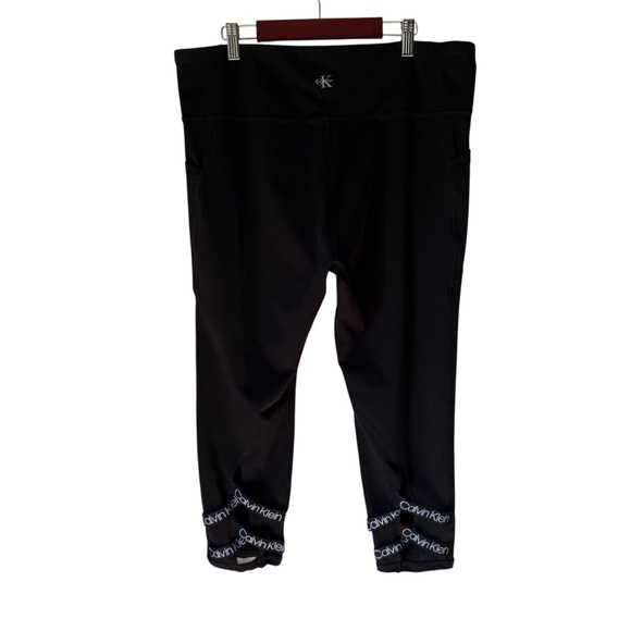 Calvin Klein LOGO Lattice Cutout Black Leggings Size XXL - Picture 3 of 15